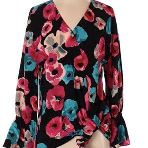 💸 Juicy Couture ruffle long sleeve floral blouse NWOT sz XS